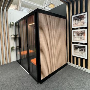 Meeting booth with Oak slat exterior