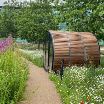 Outdoor 6 person meeting pod with wood cladding